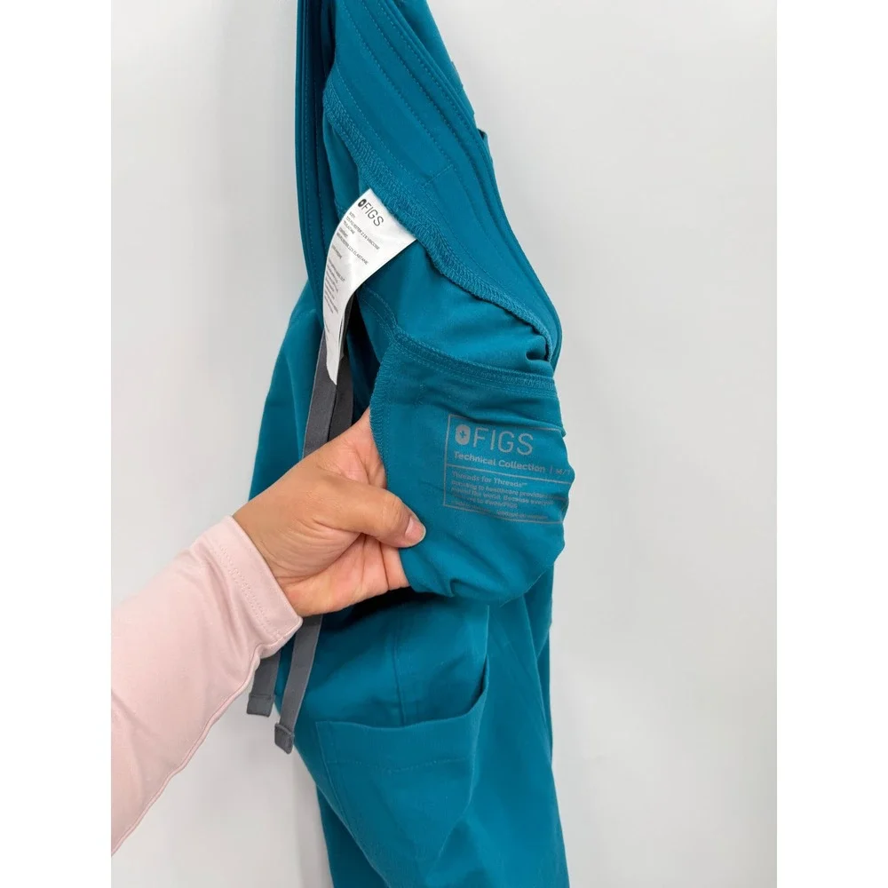 FIGS M/T Scrub Pants Mens Teal Blue Technical Collection Cargo Straight Tall